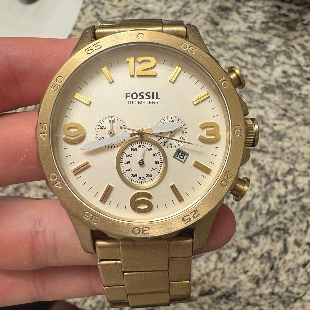 Fossil Gold-Tone Chronograph Watch